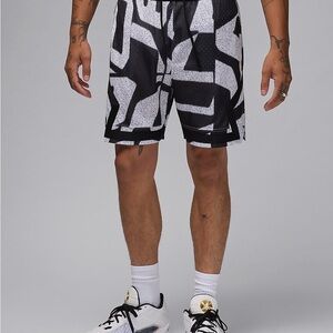 Jordan DRI-Fit Diamond Shorts: Black and White Geometric Men's Shorts